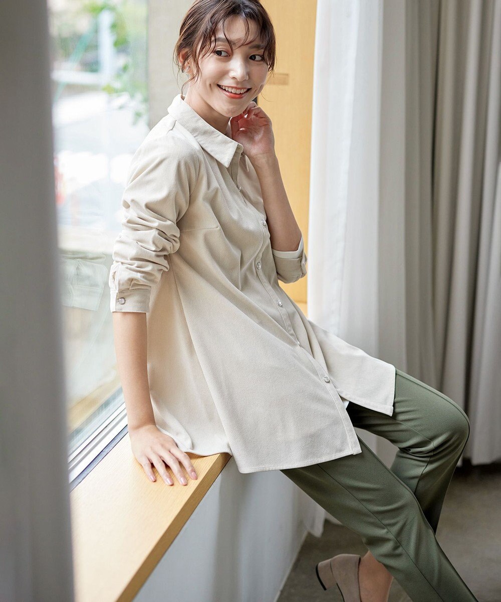 Tiaclasse 【安田美沙子さん着用・日本製・洗える】ジョーゼットピンタックテーパードパンツ 