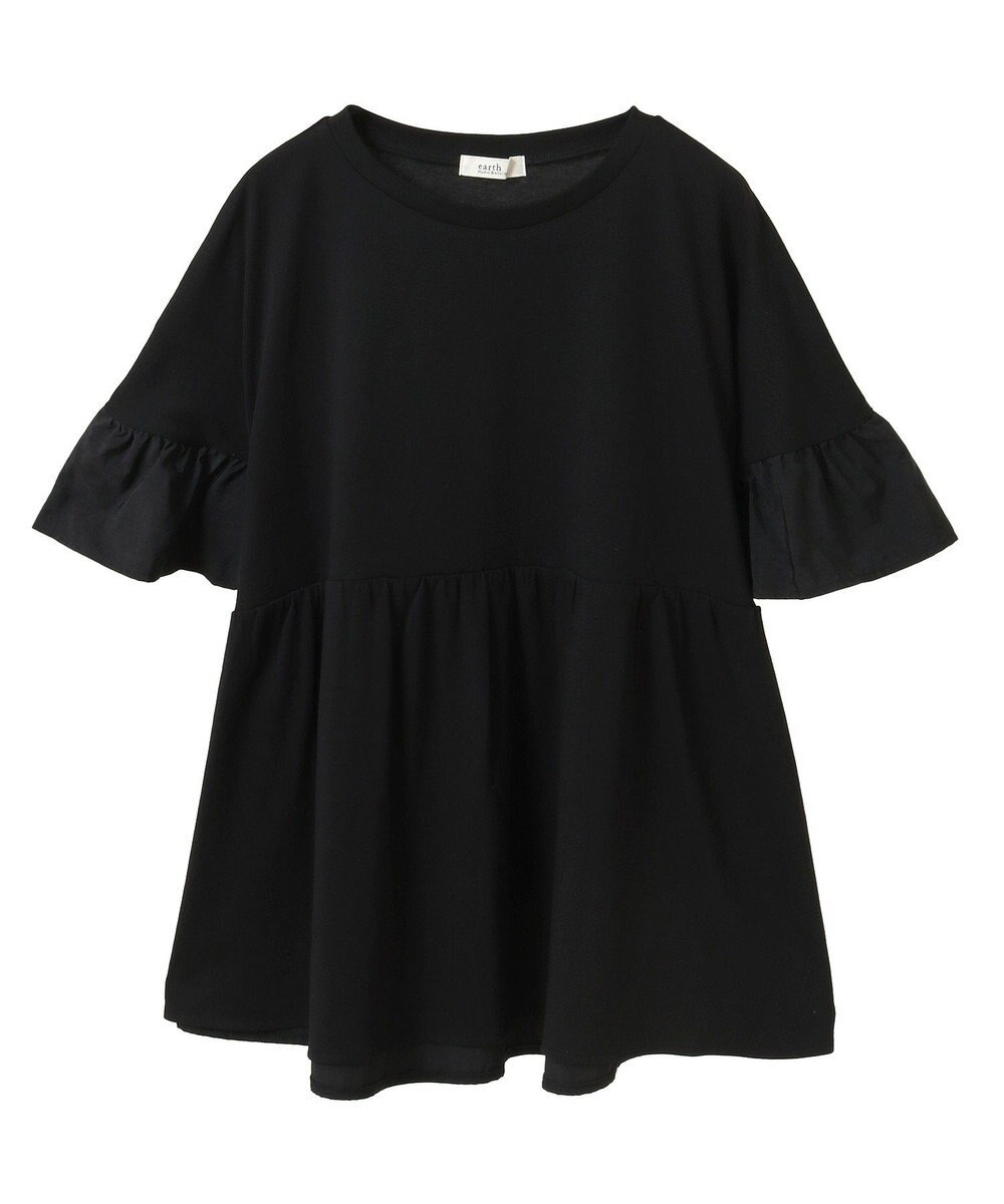 earth music&ecology 【接触冷感/洗濯機可】フリルドッキングポンチョＴ 