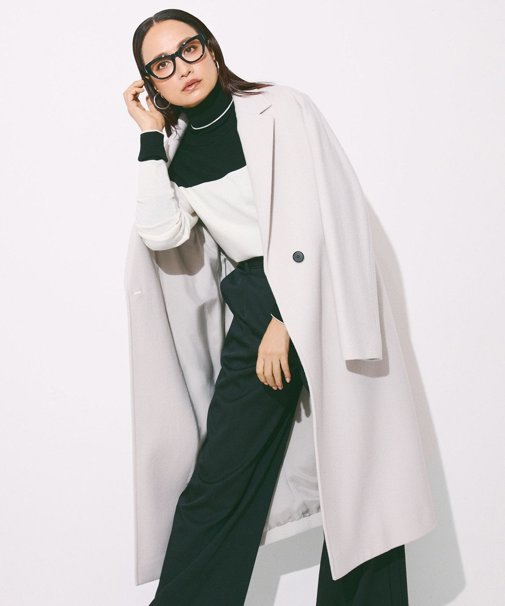 ICB L ウールカシミヤメルトン チェスターコート 