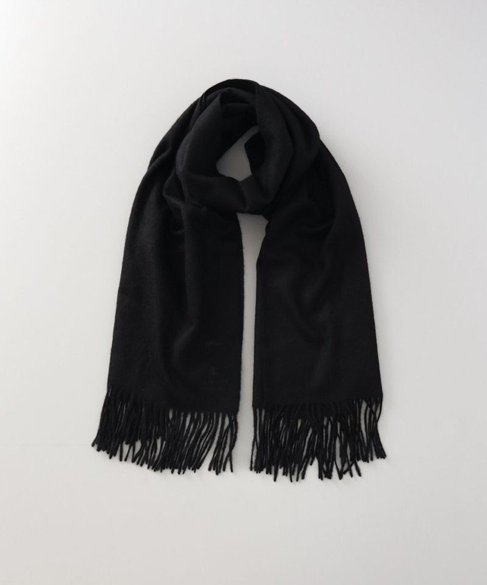 AURORA 【 LANVIN COLLECTION（ランバン コレクション） 】 カシミヤ刺しゅう入り無地ストール（幅70cm) 