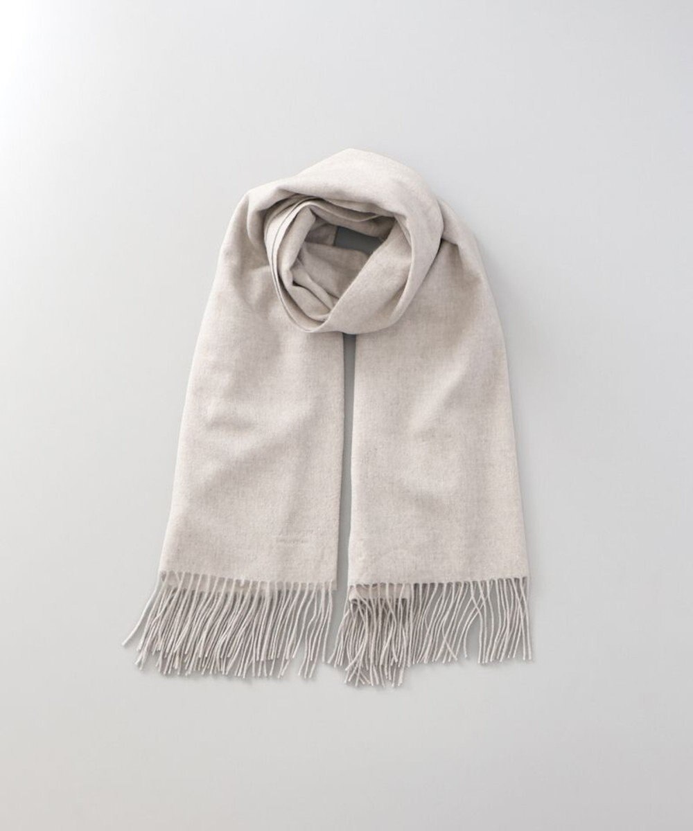 AURORA 【 LANVIN COLLECTION（ランバン コレクション） 】 カシミヤ刺しゅう入り無地ストール（幅70cm) 