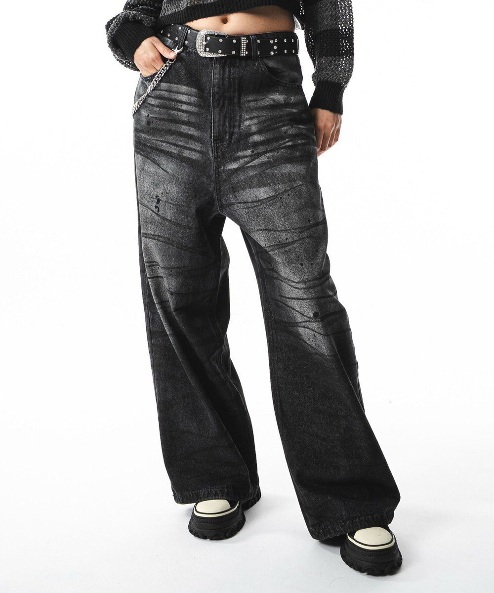 WEGO 【ユニセックス着用ITEM】スーパーバギーダーティデニムパンツ 