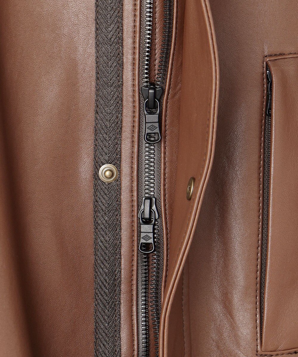 JOSEPH ABBOUD ベジタブルラムスキンレザーコート 