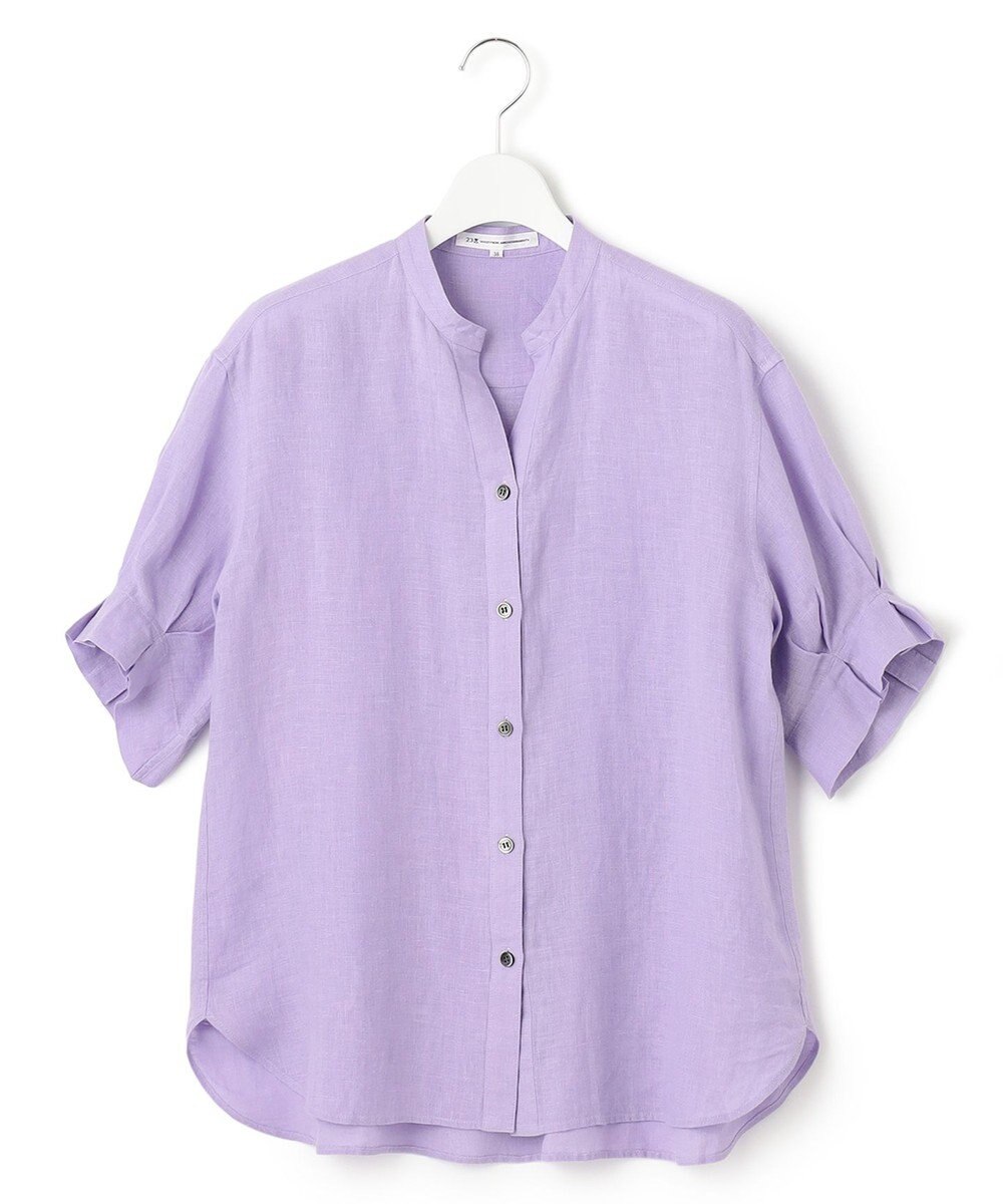 23区 S 【洗える】LIBECO スキッパーブラウス 