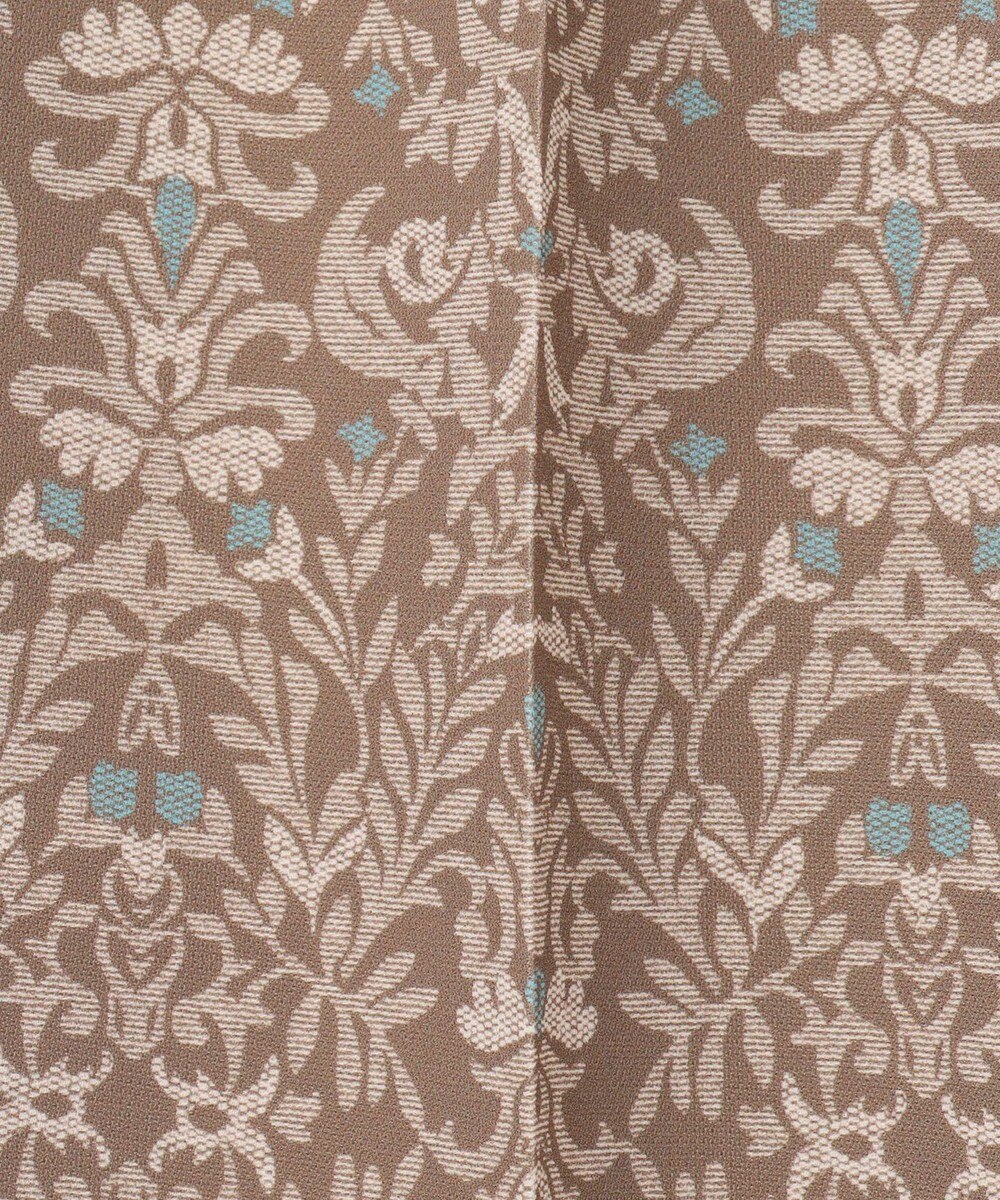 自由区 【洗える】ダマスクフローラルプリントテーパード パンツ 