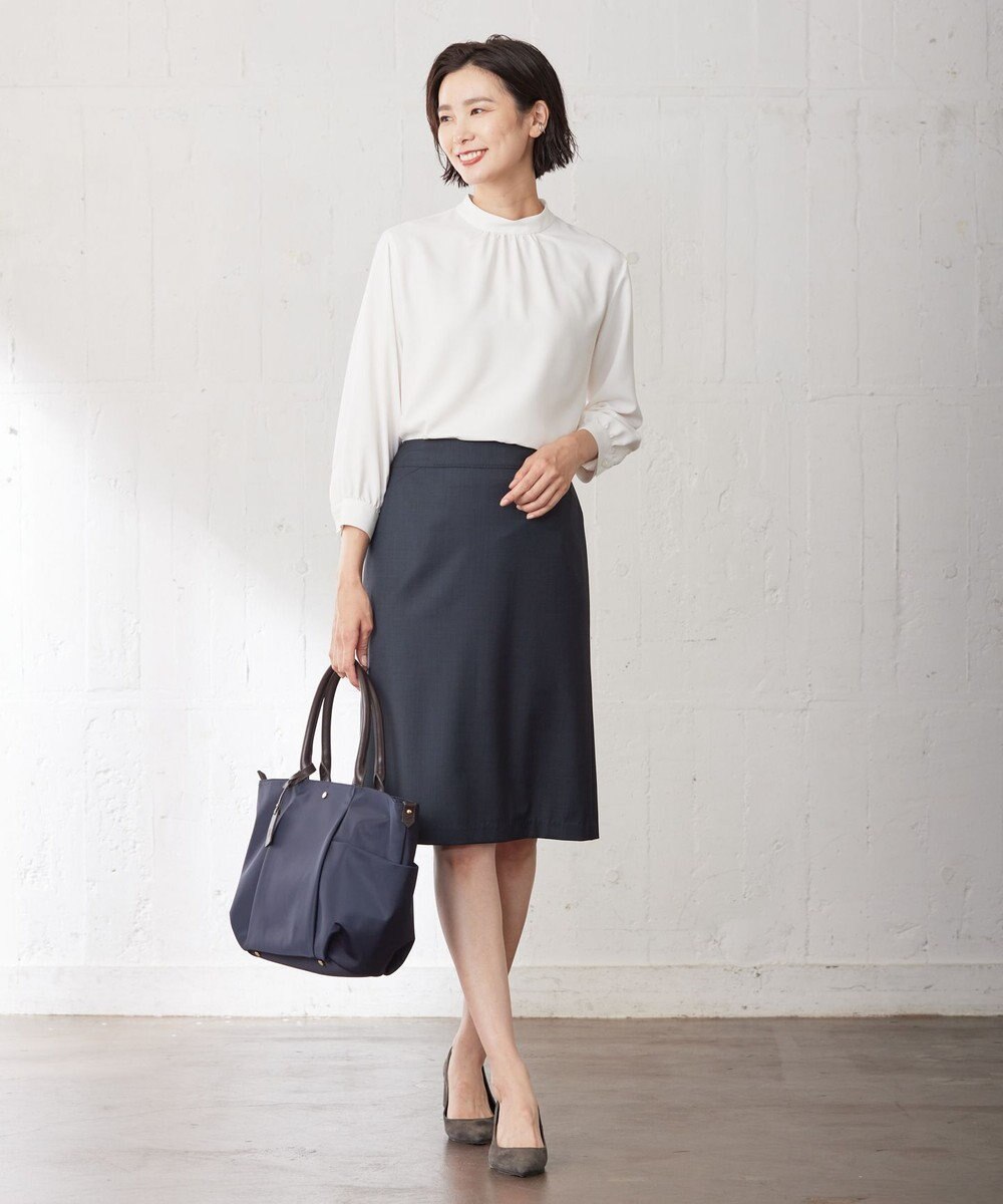 J.PRESS LADIES L 【洗える】ヌーディスバックサテン ボウタイ ブラウス 