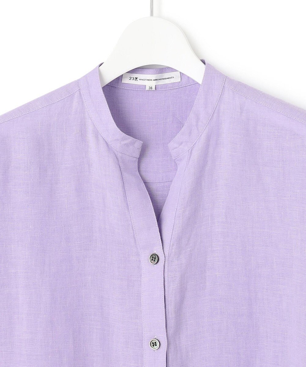 23区 S 【洗える】LIBECO スキッパーブラウス 