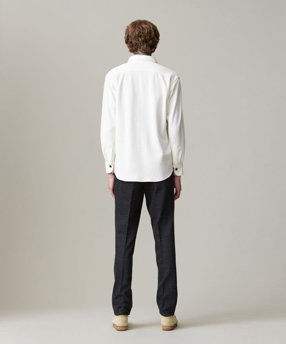 J.PRESS MEN ウールコットン ダブルカバーツイルシャツ 