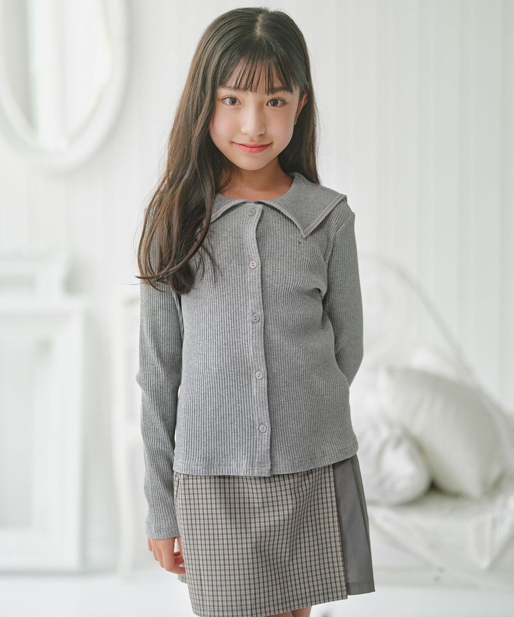 組曲 KIDS 【150-160㎝】セーラーカラー リブトップス 