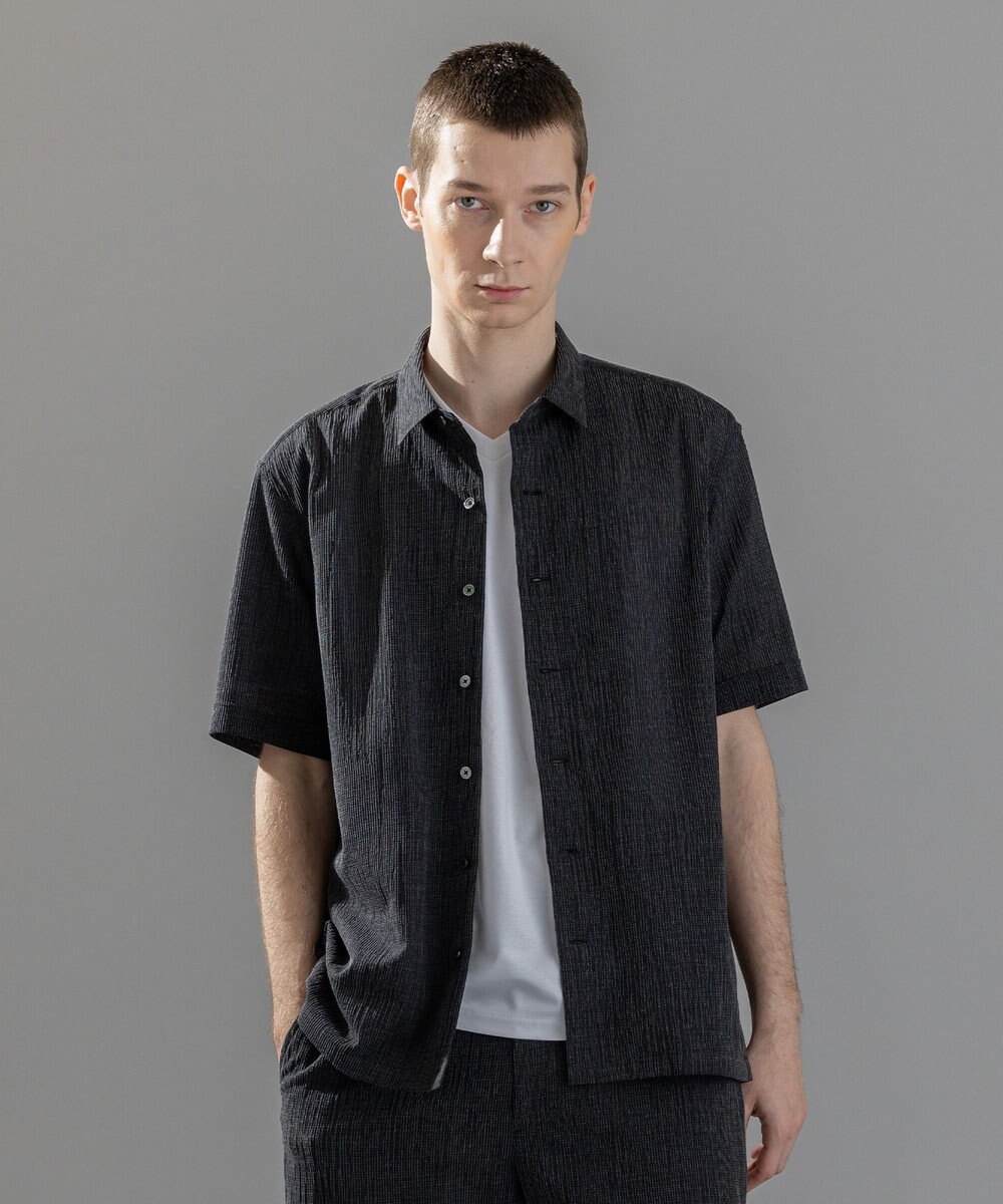 JOSEPH HOMME 新素材【通気性/洗える/ストレッチ】トリコワッシャーストレッチ　レギュラーカラー半袖シャツ 