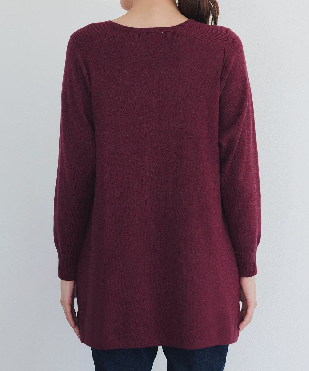 Tiaclasse L 【洗える】キーネックラメニットチュニック 