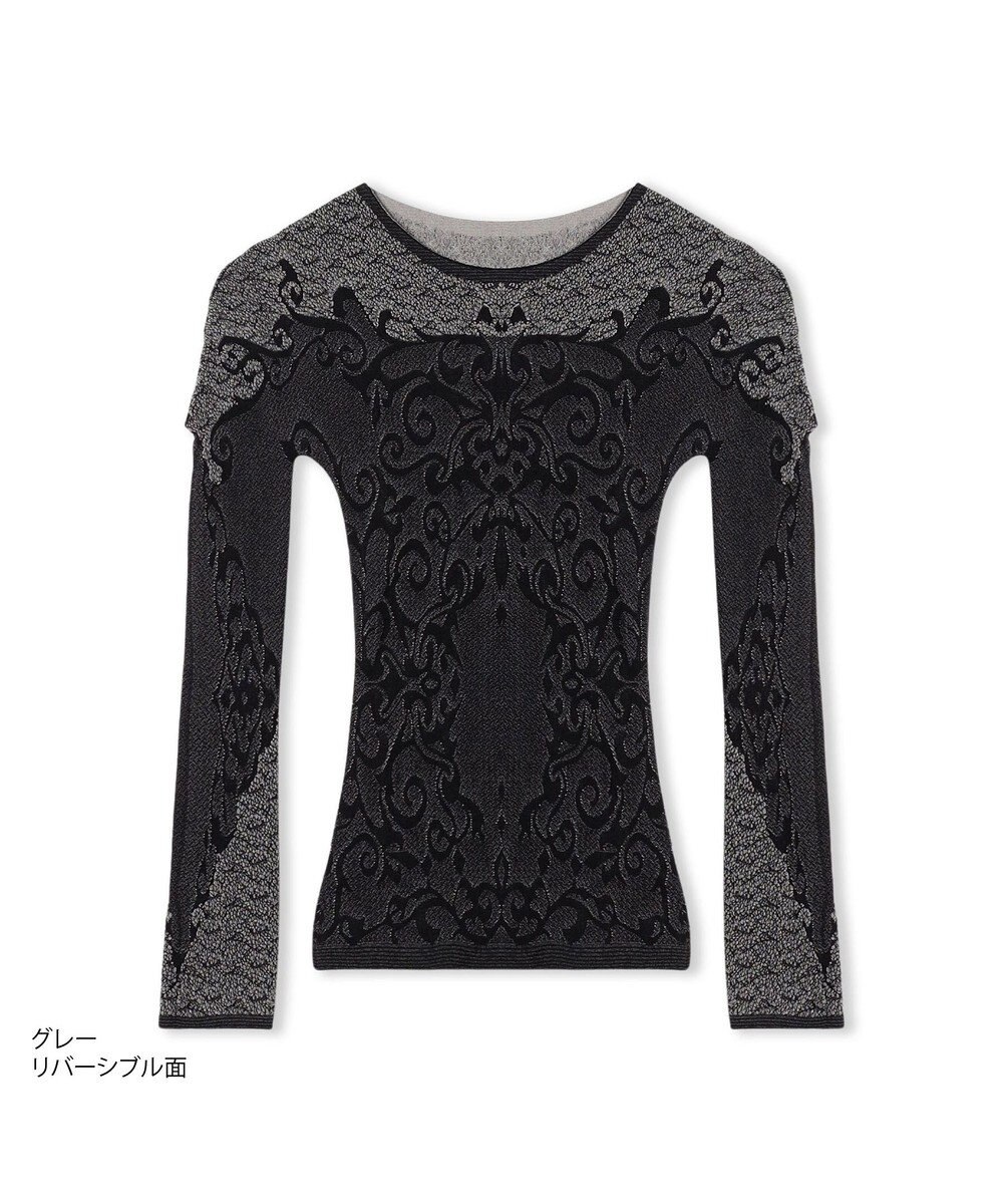 Chacott 【ノーソーイングニット】リバーシブルクルーネックトップ 