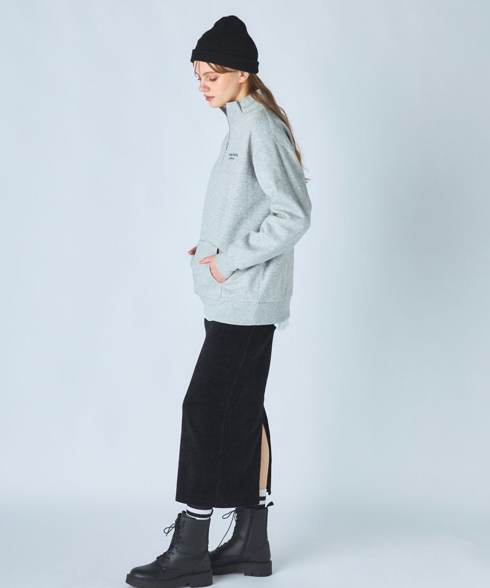 OP／FILA 【ocean pacific】Daily Cozy/あったか裏起毛ハーフジップロゴスウェット 