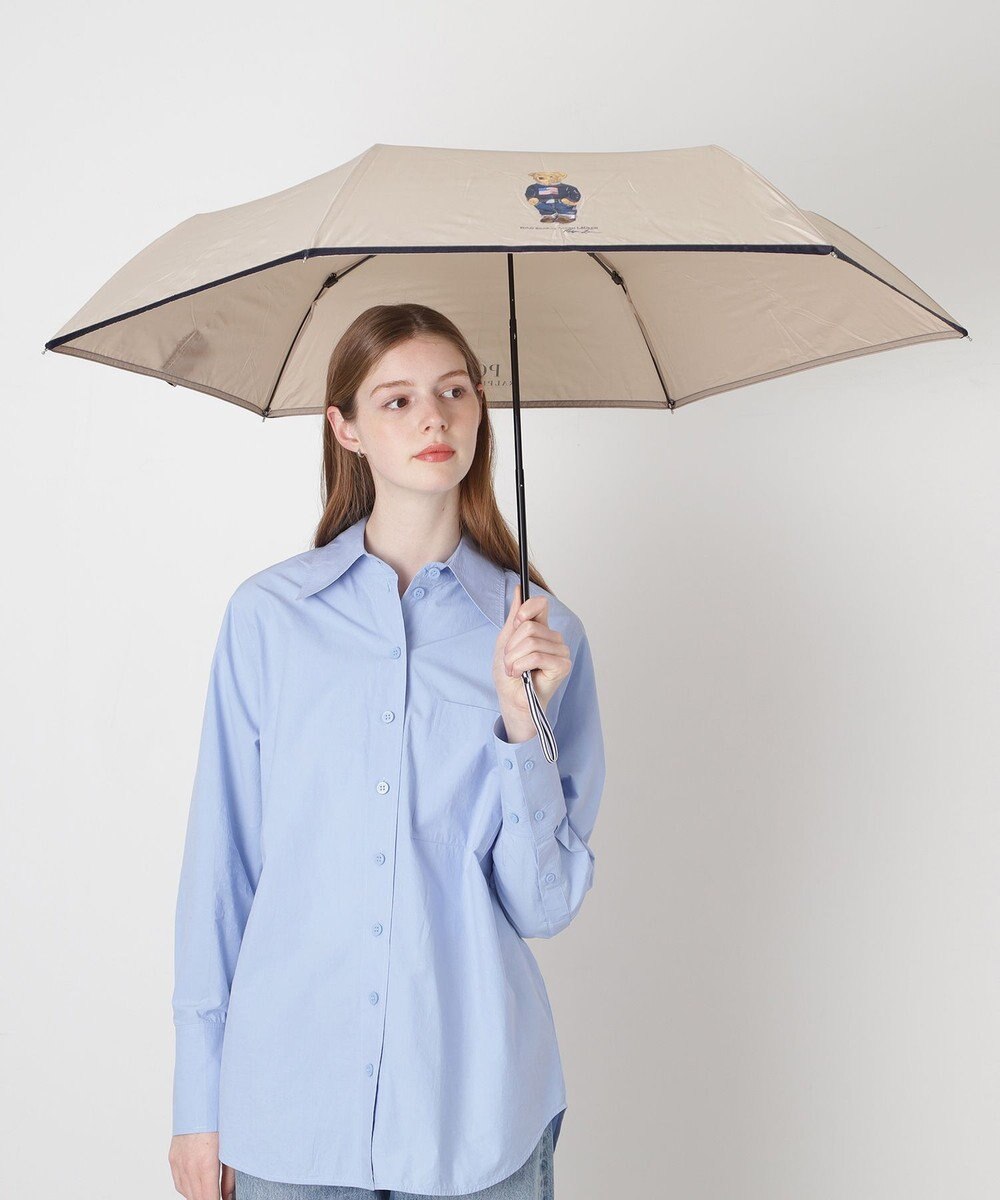 MOONBAT POLO RALPH LAUREN(ポロ ラルフローレン)FLAG BEAR 無地 折りたたみ傘 簡単開閉 