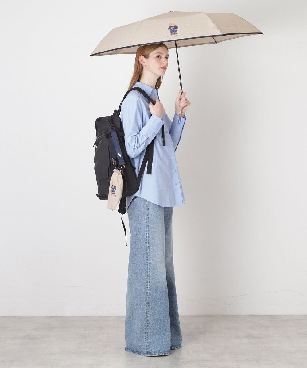 MOONBAT POLO RALPH LAUREN(ポロ ラルフローレン)FLAG BEAR 無地 折りたたみ傘 簡単開閉 