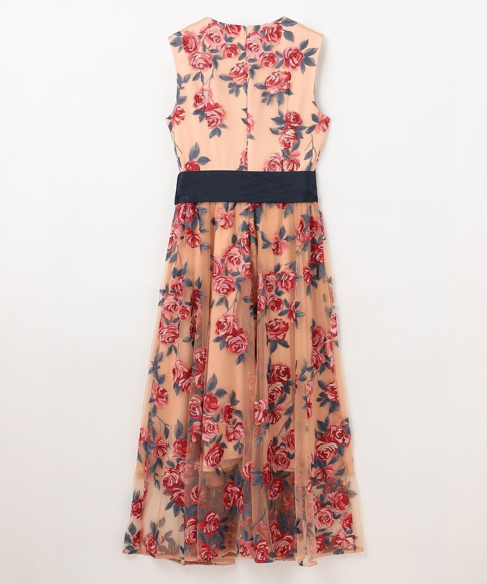 GRACE CONTINENTAL ローズ刺繍フレアドレス 