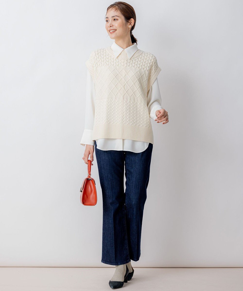 組曲 ポインテッドカラーボウタイ ブラウス 