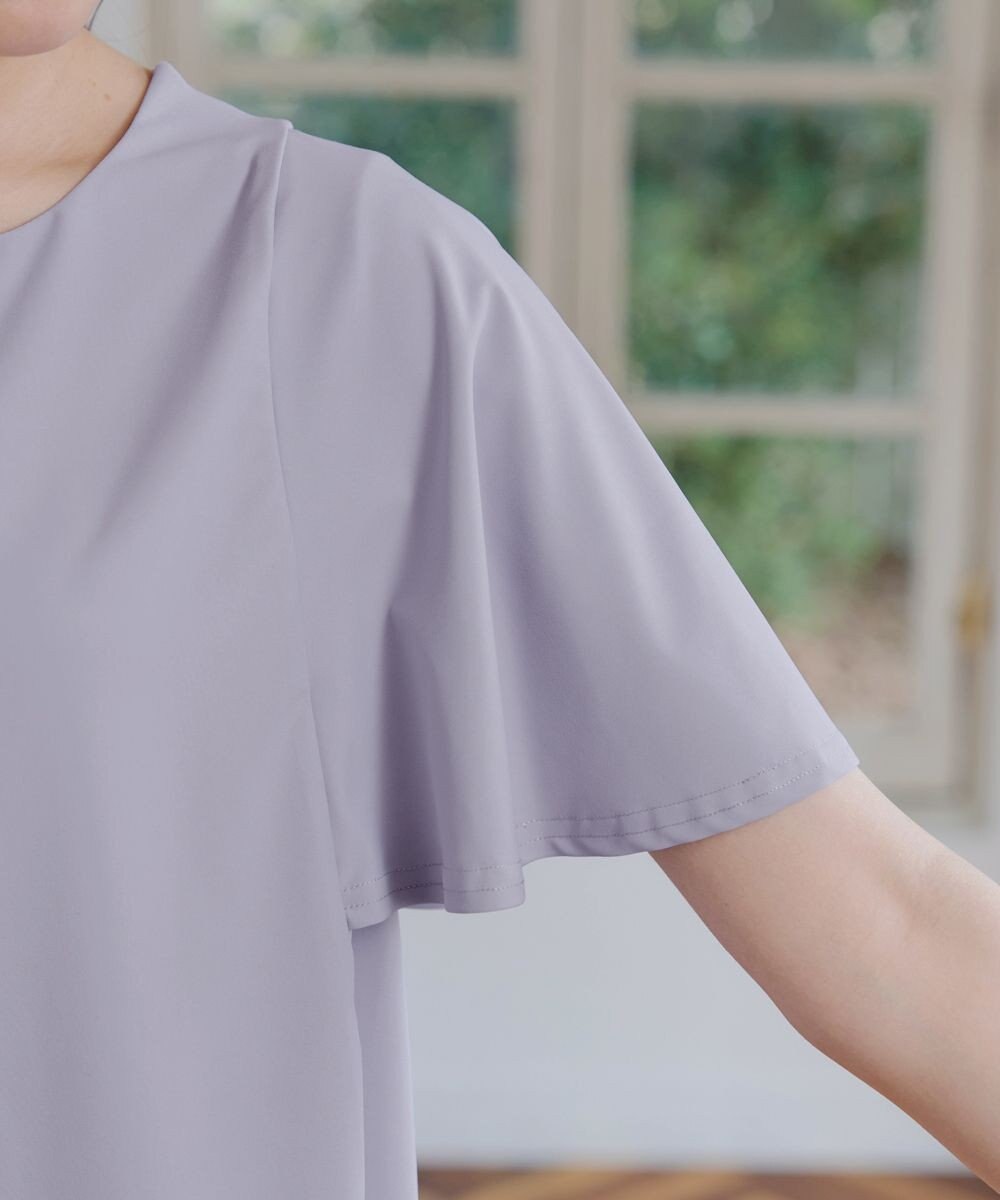 Tiaclasse 【洗える】ブラウス見えフレアスリーブカットソー 