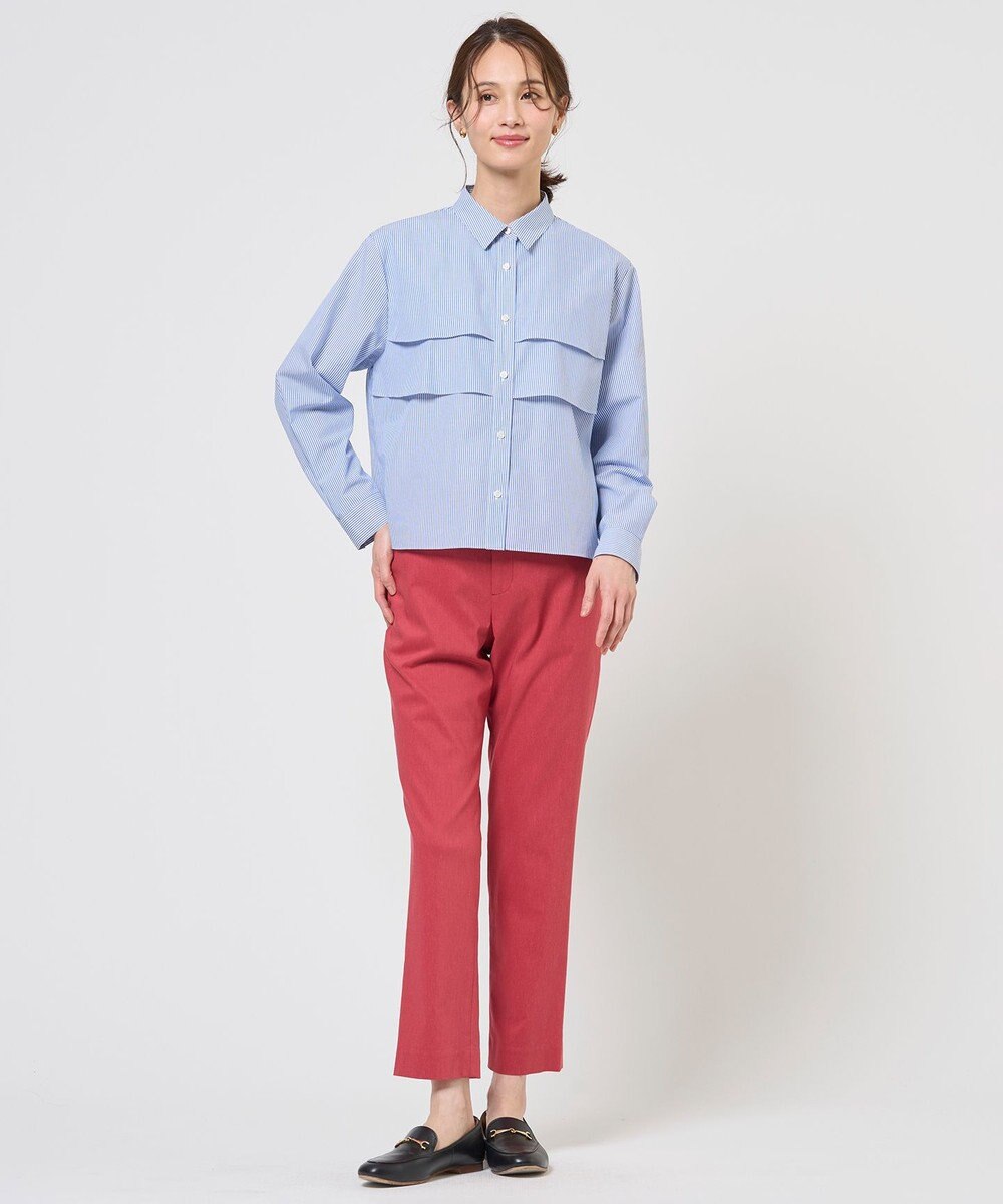 J.PRESS LADIES 【WEB限定カラーあり】セルロースリネンストレッチ テーパード パンツ 