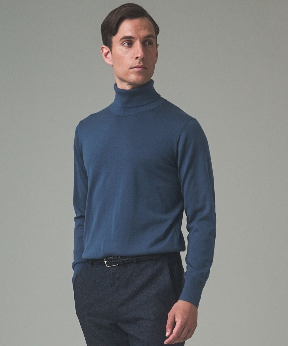 GOTAIRIKU 新色追加【洗える/チクチクしにくい/ピリングしにくい】イタリア糸 ハイゲージ タートルネックニット_WOOL100％ 