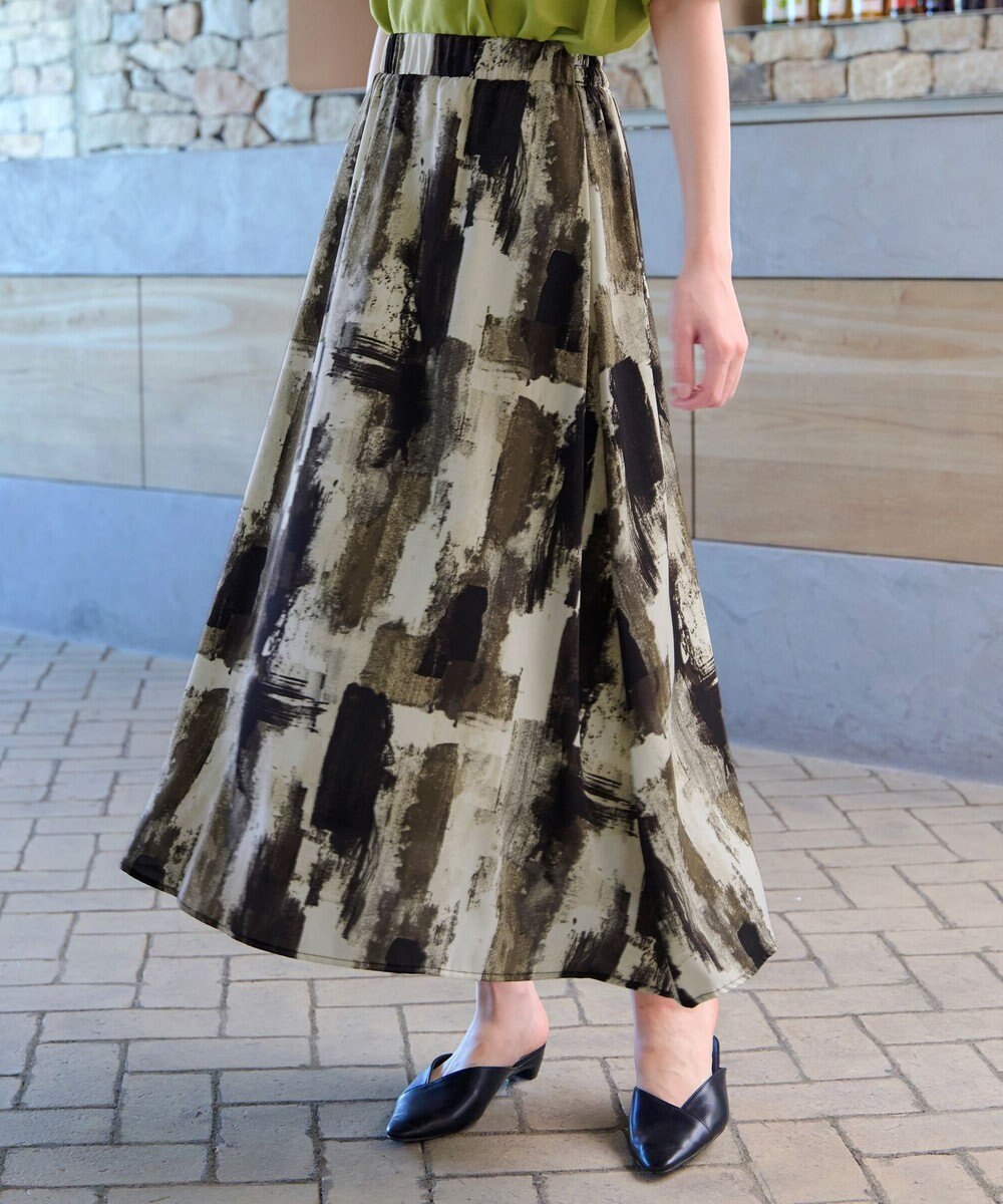 Tiaclasse 【洗える】ペイント柄スカート 