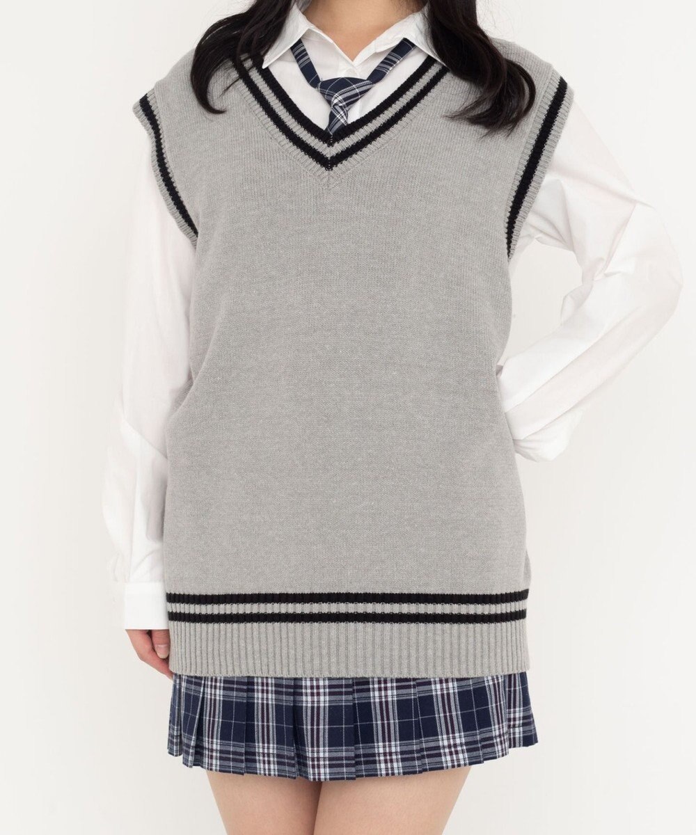 WEGO 【SCHOOLITEM】ラインスクールニットベスト 