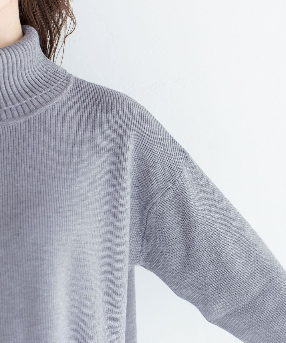 Tiaclasse 【洗える】華のあるニットタートルワンピース 