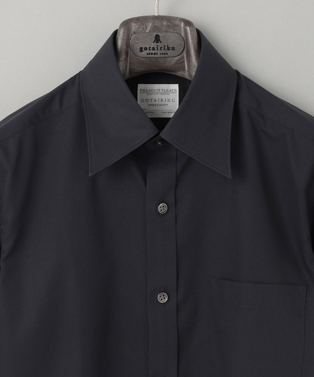 GOTAIRIKU 【形態安定】PREMIUMPLEATS_レギュラーカラー 通年ドレスシャツ（ブラック） 