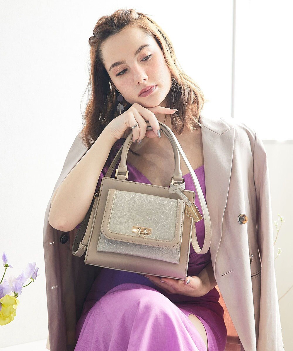 style code 【MERCURYDUO/マーキュリーデュオ】メタリッククラック調型押し フラップハンドバッグ 