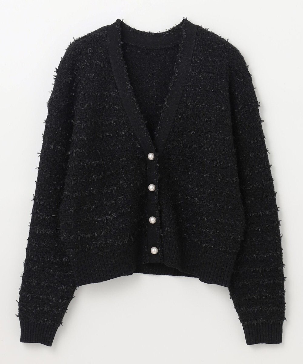 GRACE CONTINENTAL ラメツイードニットカーディガン 