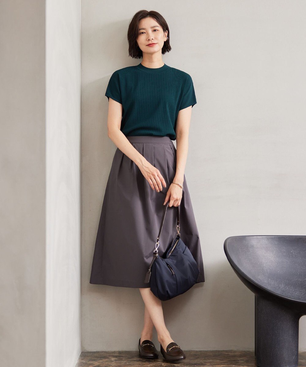 J.PRESS LADIES L 【洗える】レーヨンエリートストレッチ フレンチスリーブ ニット 