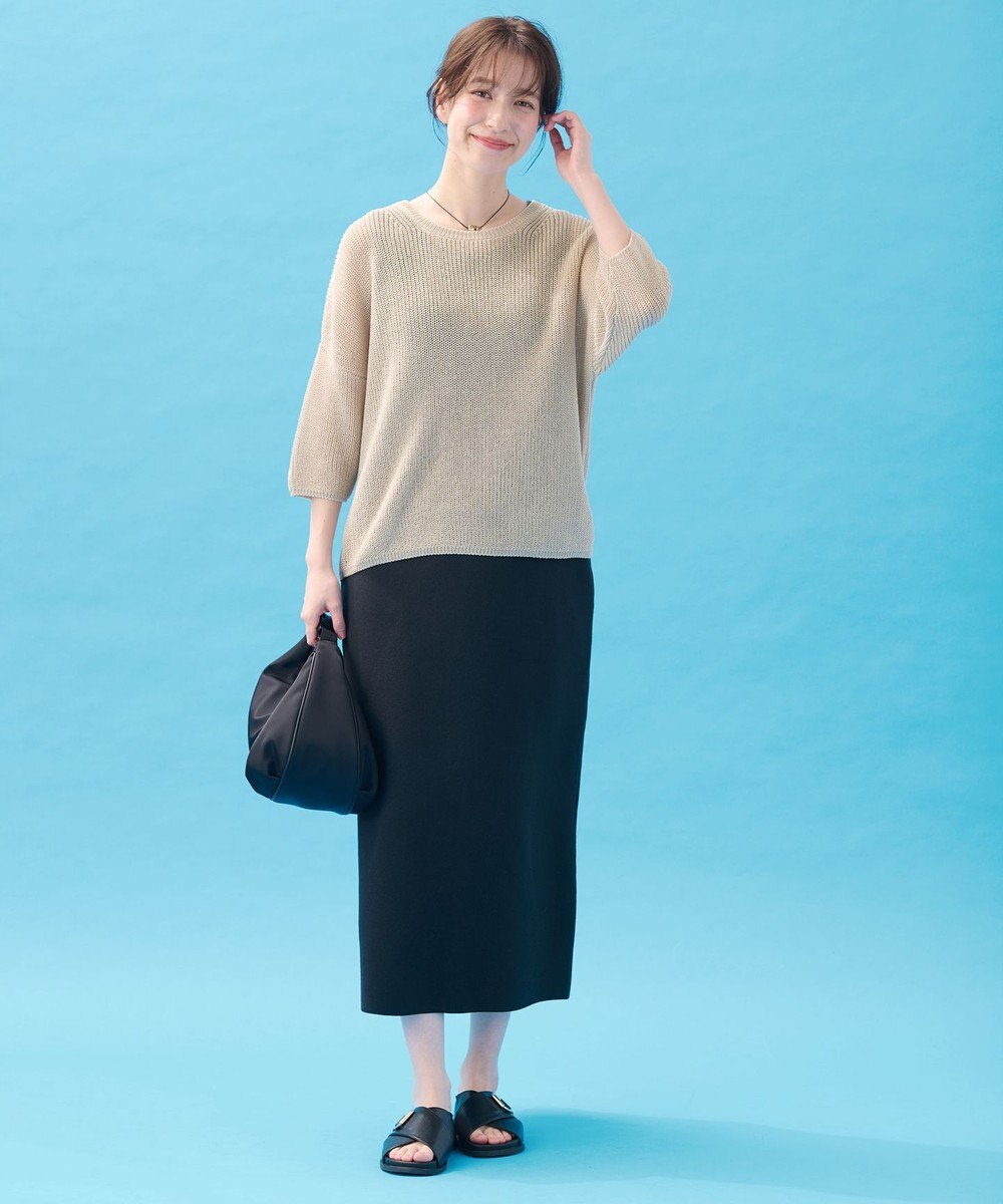 ANY 【洗濯機可/アンチピリング】ギマハーフスリーブニット 