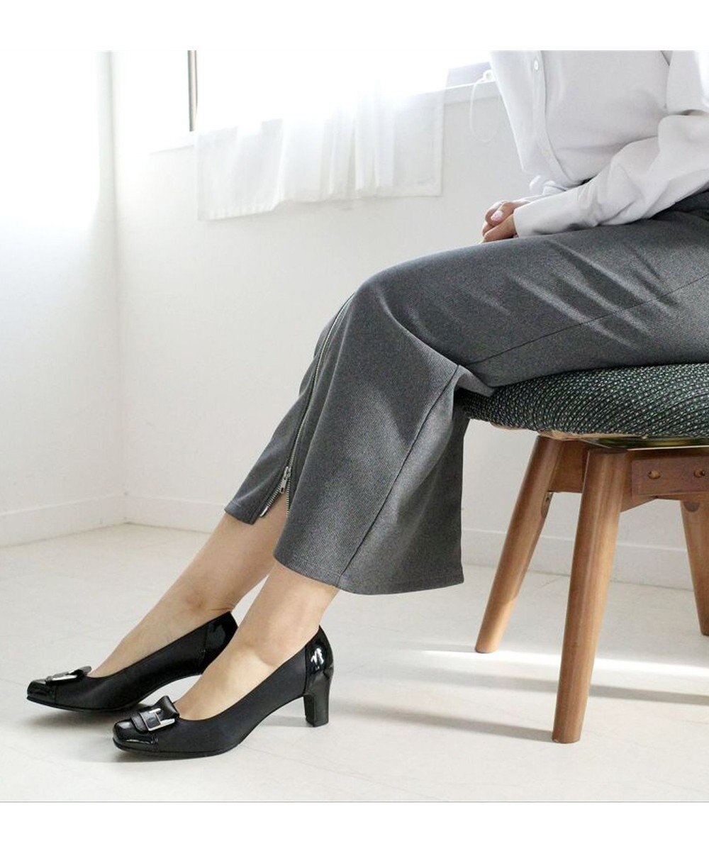 Pointer 日本製 本革スクエアトゥパンプス 