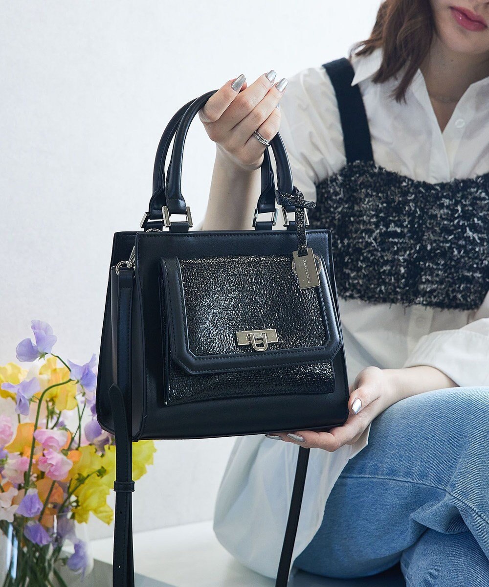 style code 【MERCURYDUO/マーキュリーデュオ】メタリッククラック調型押し フラップハンドバッグ 