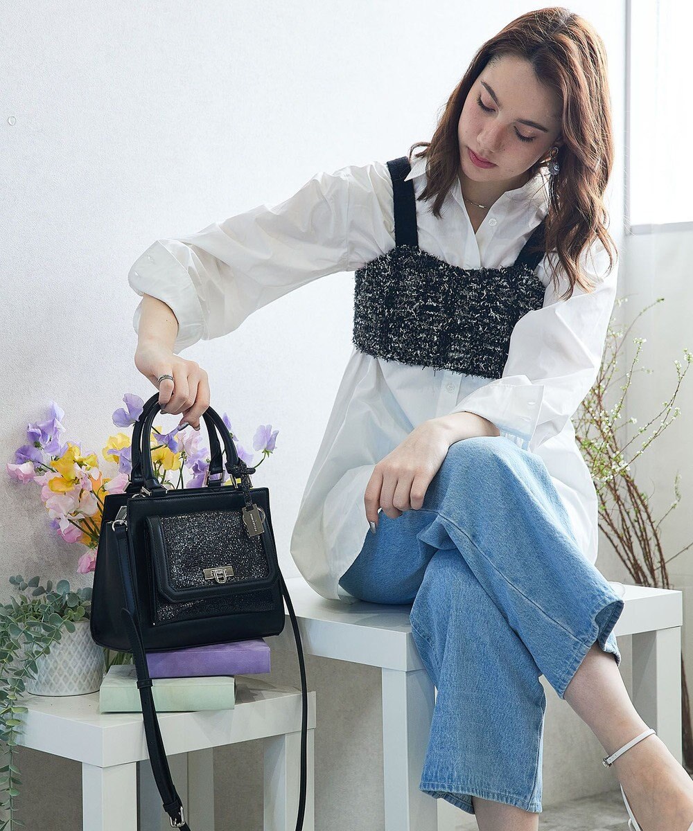 style code 【MERCURYDUO/マーキュリーデュオ】メタリッククラック調型押し フラップハンドバッグ 