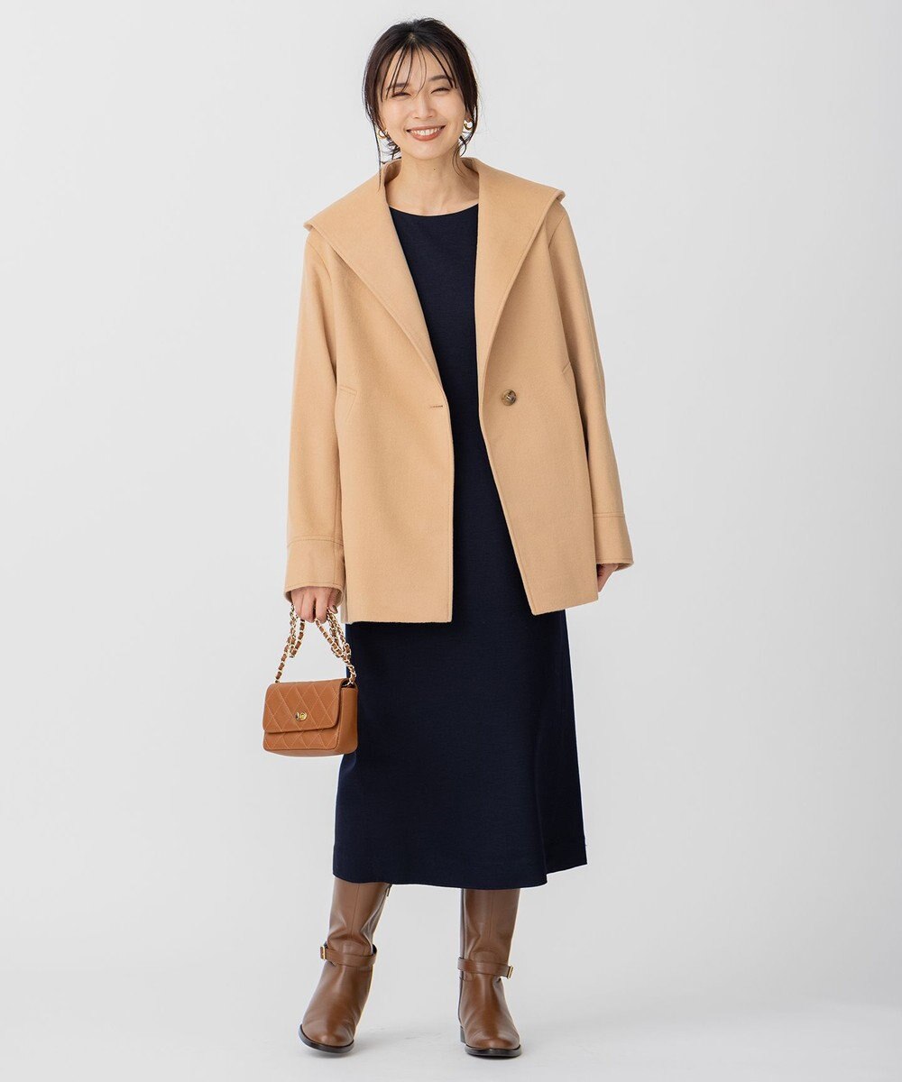 23区 【CLASSY.1月号掲載】ウールカシミヤビーバー フード付き ショートコート 