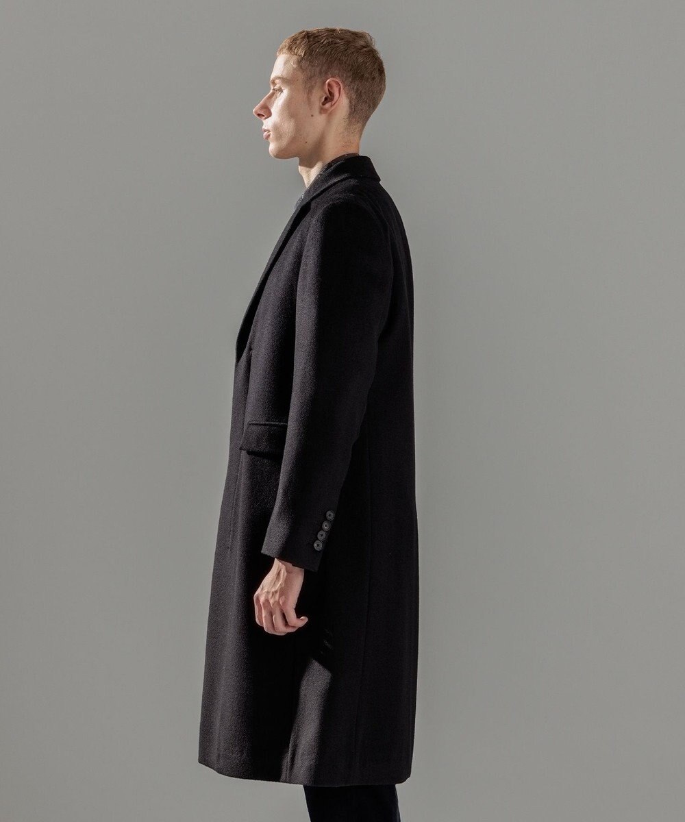 JOSEPH HOMME グロッシーウール 　チェスターコート　＜裏地：フォトコラージュプリント＞ 