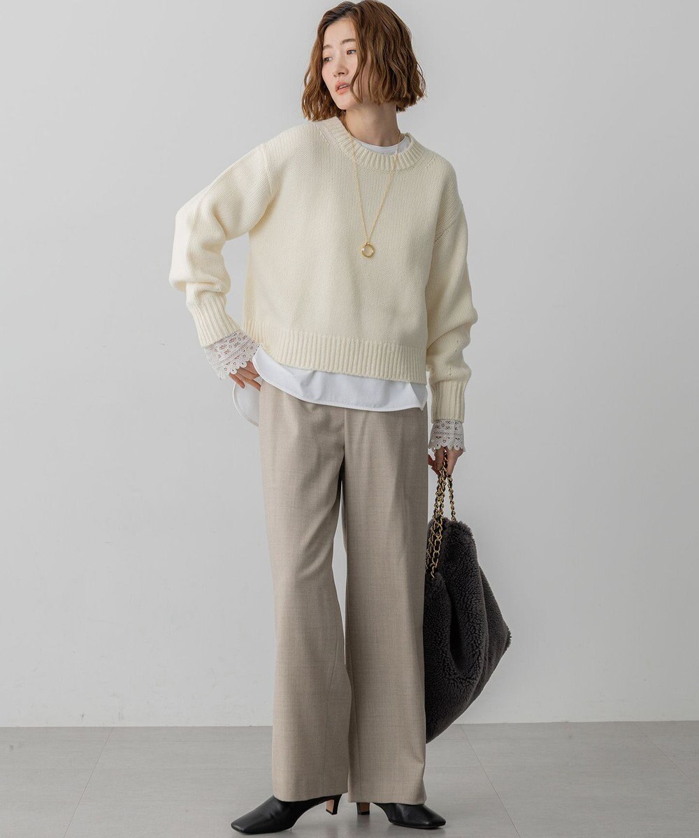 23区 S 【洗える】ウールカシミヤ パフスリーブ ニット 