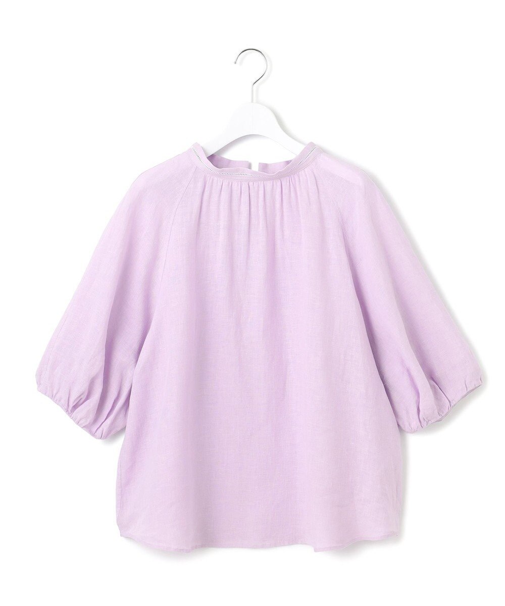 23区 L 【洗える】LIBECOリネン ボリュームスリーブ ブラウス 