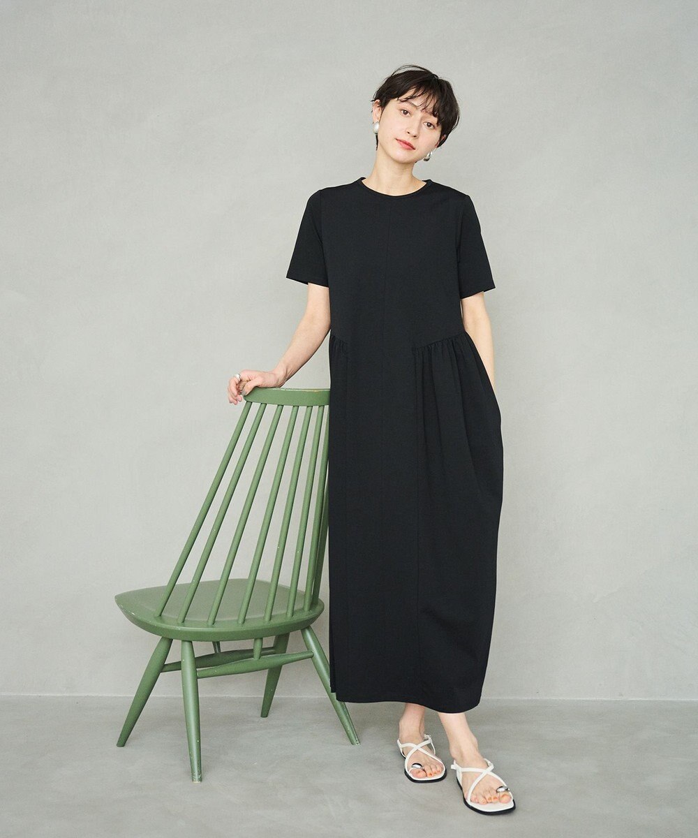 #Newans 【洗える】コクーンシルエットロングワンピース 