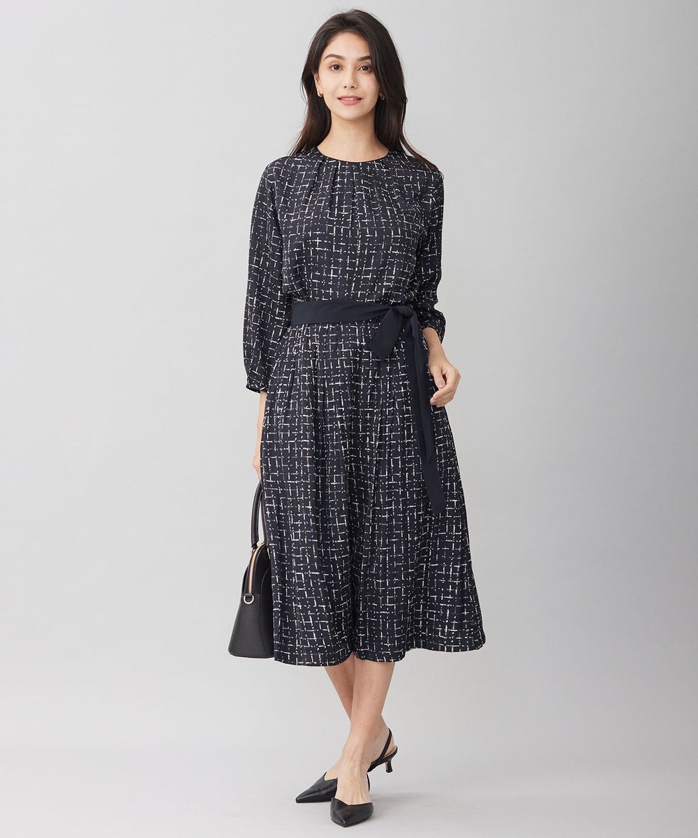 自由区 【セットアップ対応・ウエストゴム】スクラッチチェックプリント スカート 