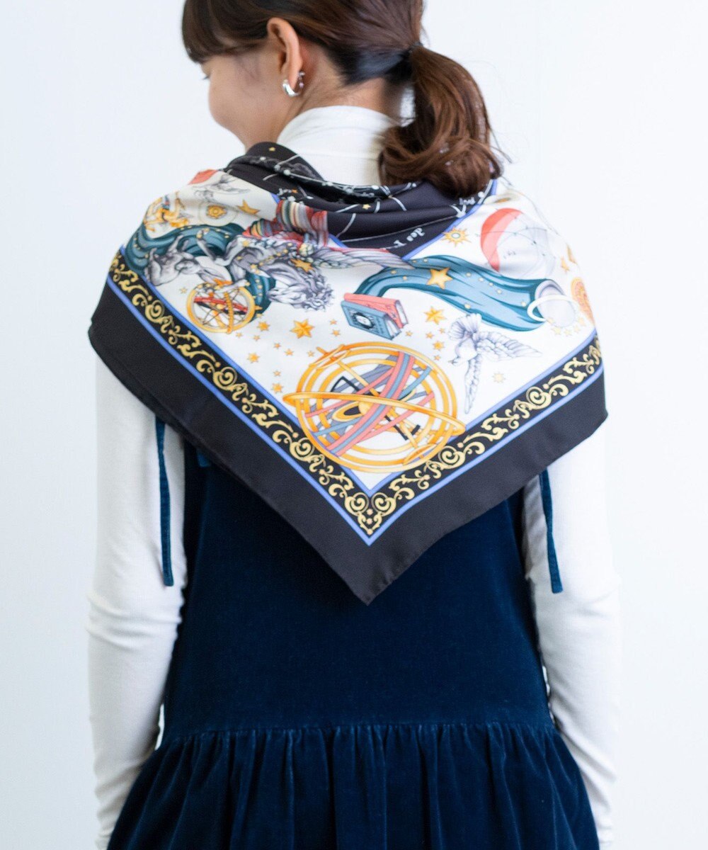 Marca ＜新柄！＞【伝統横濱スカーフ】星の神話 大判 シルクツイル スカーフ 