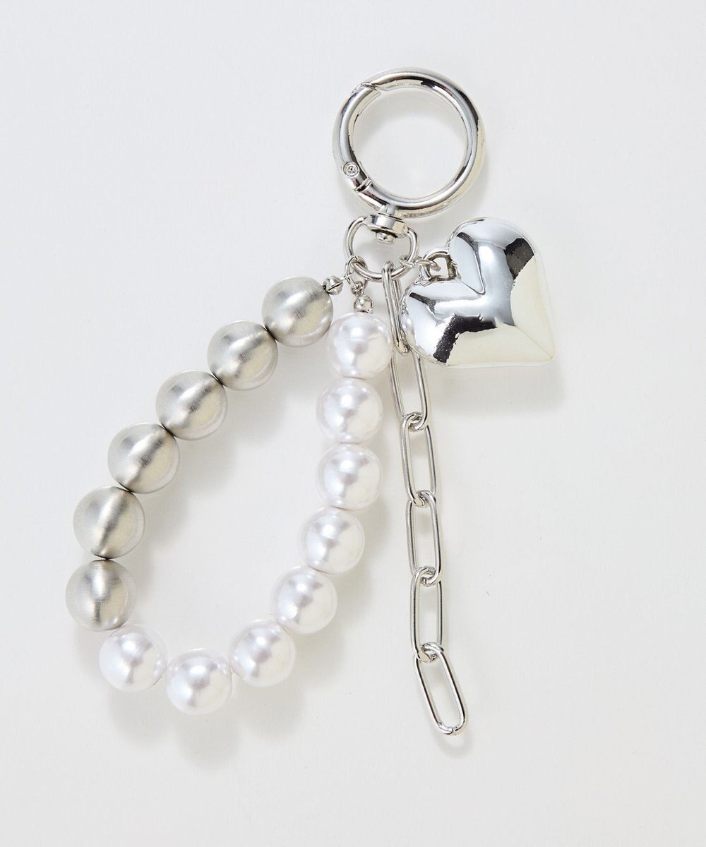 Phoebe ハートメタルボールバッグチャーム　シルバー 