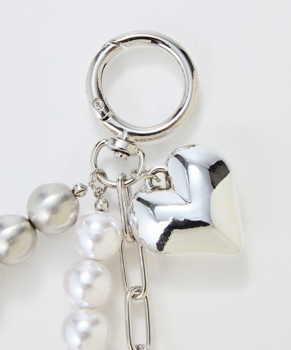 Phoebe ハートメタルボールバッグチャーム　シルバー 