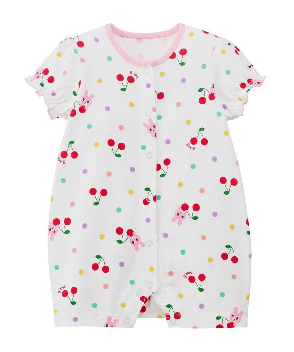 MIKI HOUSE HOT BISCUITS 【70-80cm】キャビット×さくらんぼ 総柄ショートオール 