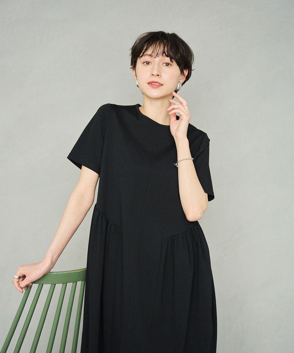 #Newans 【洗える】コクーンシルエットロングワンピース 