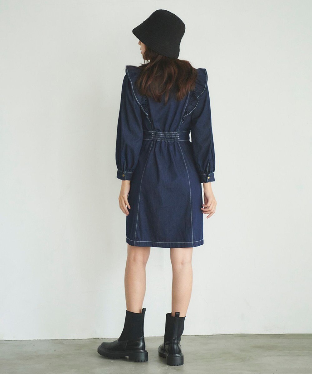 Feroux 【洗える】デニムミディ ワンピース 