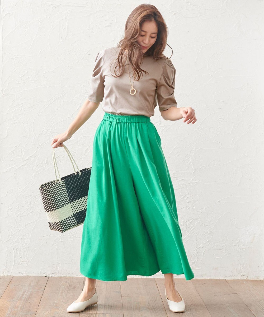 ANY シルケットスムース ツイストタックスリーブトップス 