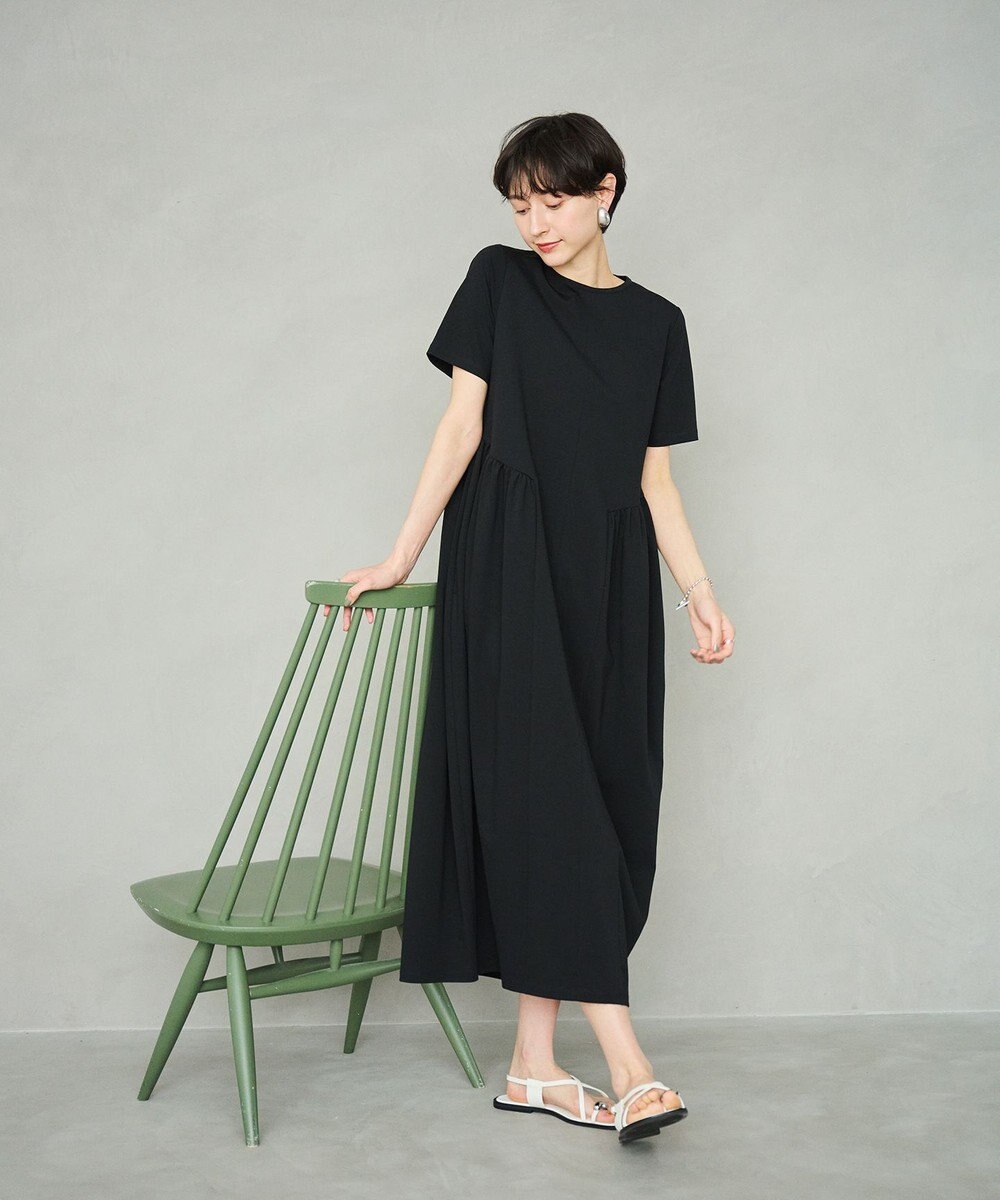 #Newans 【洗える】コクーンシルエットロングワンピース 