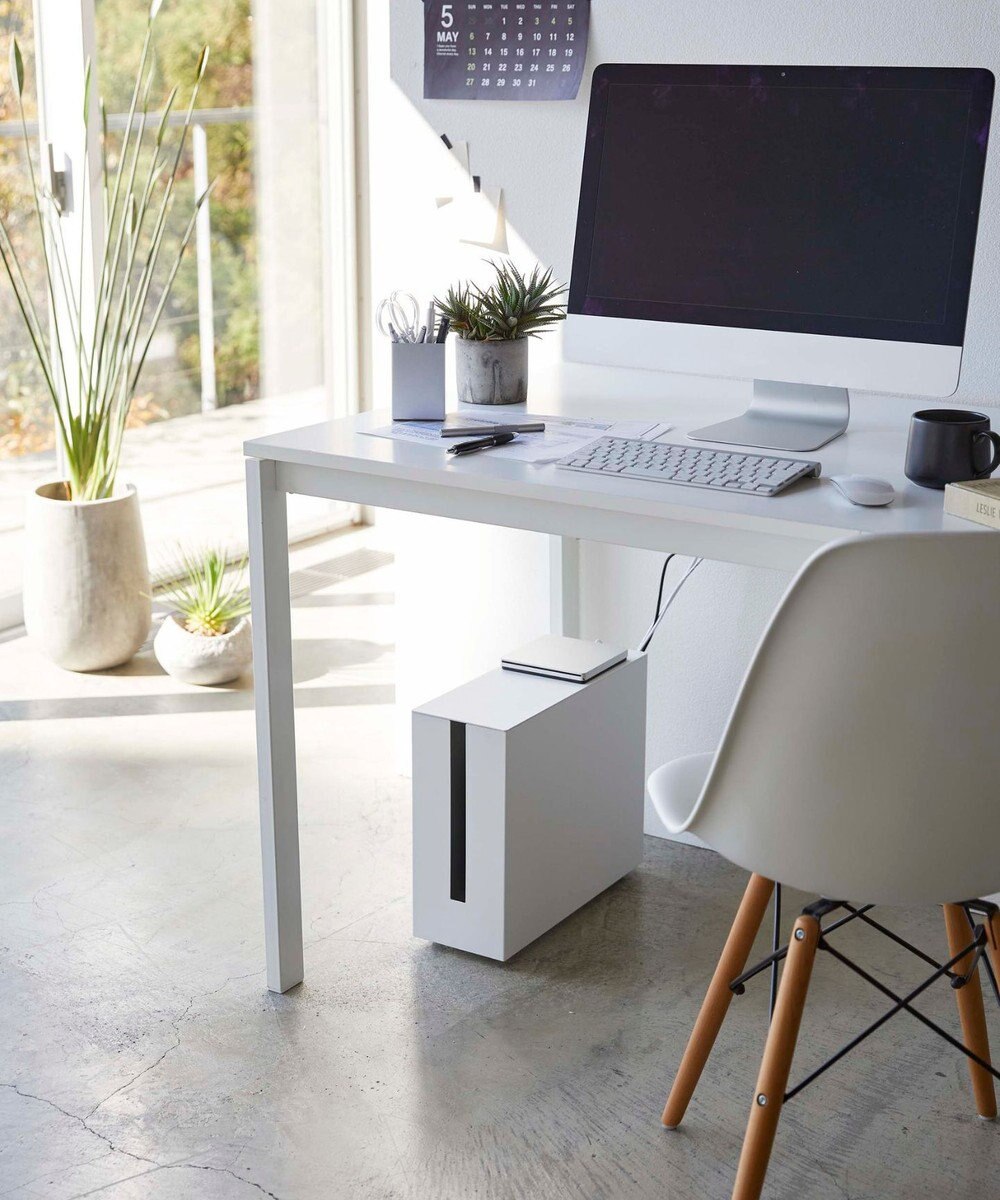 tower キャスター付きケーブル収納ラック タワー ホワイト 